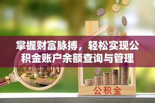 汤旺河掌握财富脉搏，轻松实现公积金账户余额查询与管理