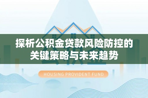 汤旺河探析公积金贷款风险防控的关键策略与未来趋势