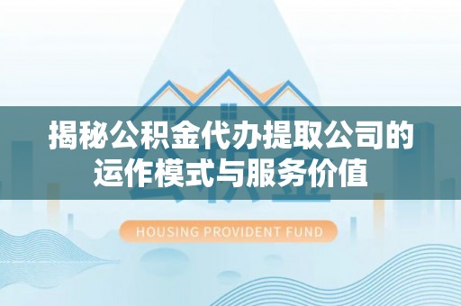 汤旺河揭秘公积金代办提取公司的运作模式与服务价值