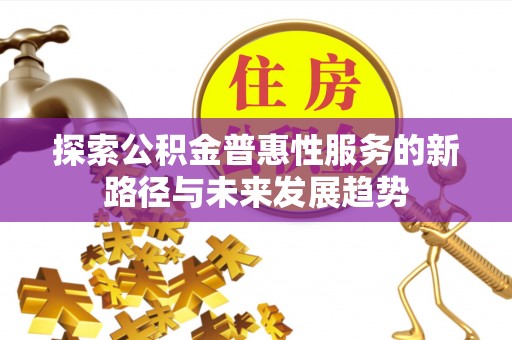 汤旺河探索公积金普惠性服务的新路径与未来发展趋势