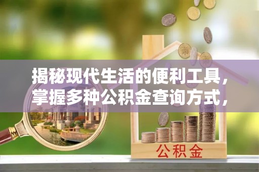 汤旺河揭秘现代生活的便利工具，掌握多种公积金查询方式，让财富管理更轻松
