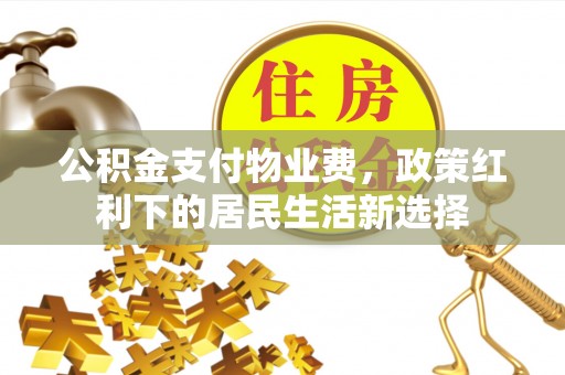 汤旺河公积金支付物业费，政策红利下的居民生活新选择