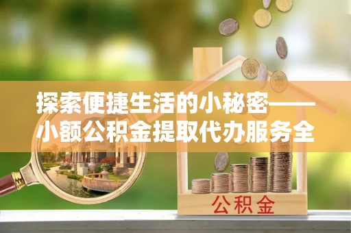 汤旺河探索便捷生活的小秘密——小额公积金提取代办服务全解析