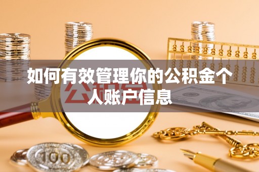 汤旺河如何有效管理你的公积金个人账户信息