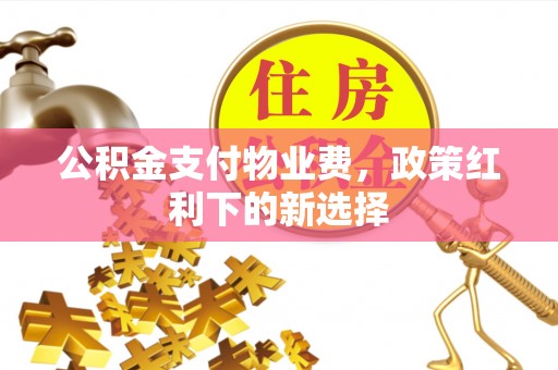 汤旺河公积金支付物业费，政策红利下的新选择