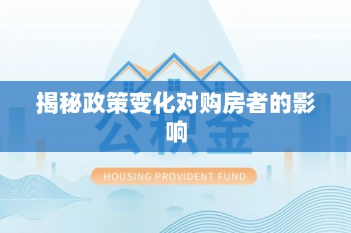 汤旺河揭秘政策变化对购房者的影响