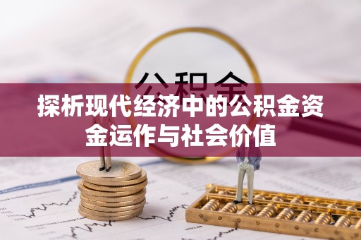 汤旺河探析现代经济中的公积金资金运作与社会价值