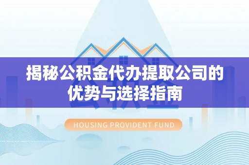汤旺河揭秘公积金代办提取公司的优势与选择指南