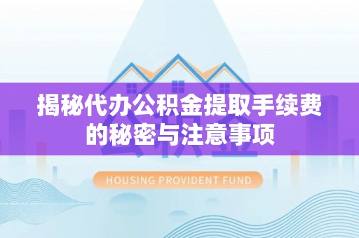 汤旺河揭秘代办公积金提取手续费的秘密与注意事项